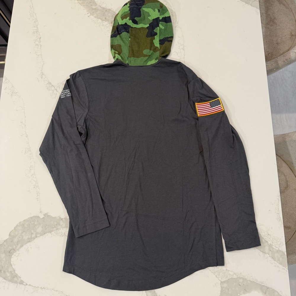 Nike NWT Michigan State Spartans Military Long Sleeve Hooded T-Shirt Mens Small - Picture 9 of 9